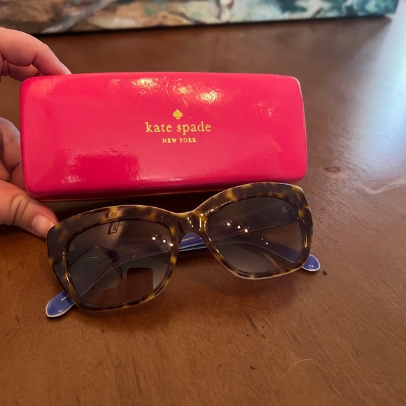 Kate Spade Sunglasses and Case - genuine. Hello Sunshine. Blue and brown. - Picture 2 of 3